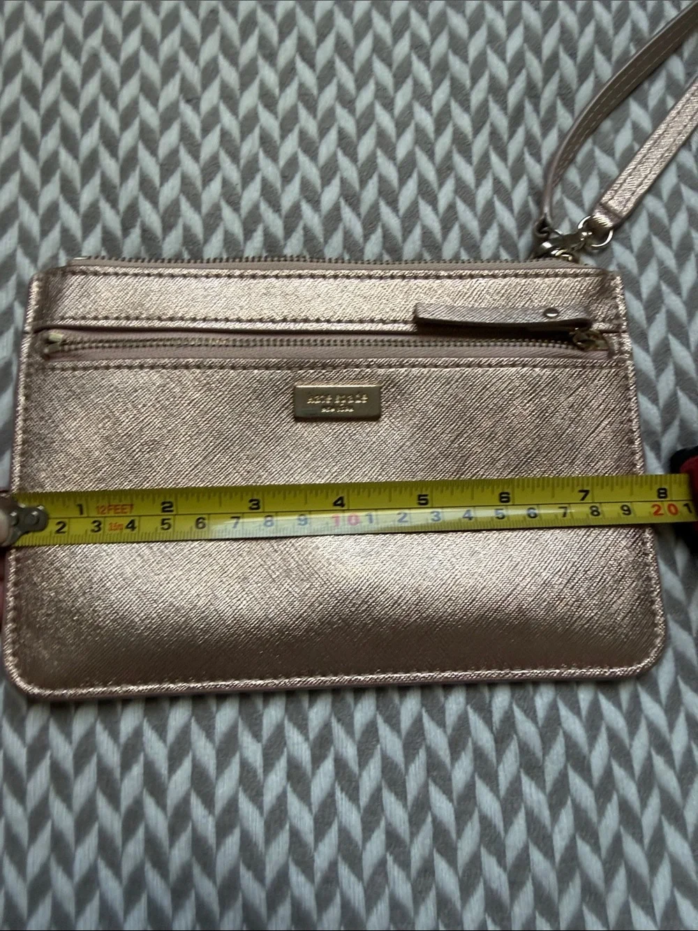 Kate Spade Metallic Rose Gold Wristlet Clutch
